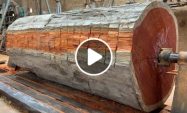 Amazing Woodturning Crazy – Great Working Skills Of Carpenter With Giant Red Wood Lathe