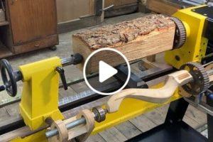 Impossible Wood Turning. Unusual devices. Oak firewood. Diy.