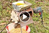 Drill Machine Hacks, How to Make a Mini Corn Sheller Machine.
