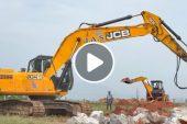 JCB 205 Excavator Breaking to Remove unwanted Rocks private Land and Manitou Jcb plough for farming