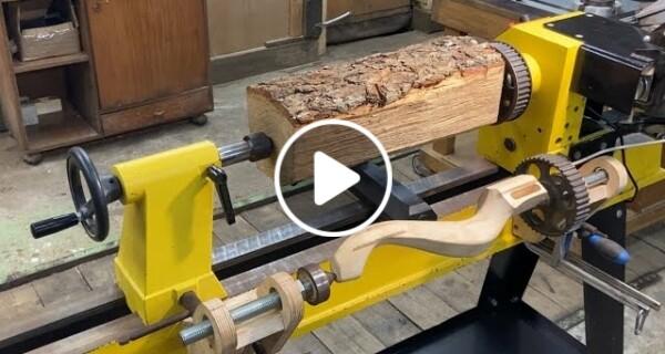 Impossible Wood Turning. Unusual devices. Oak firewood. Diy.