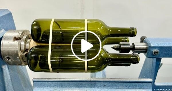 Woodturning – Old Glass Bottles