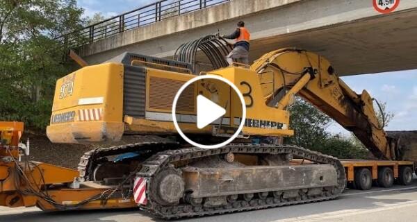 Loading & Transporting The Liebherr 974 Excavator With Goldhofer Trailer  Fasoulas Heavy Transports